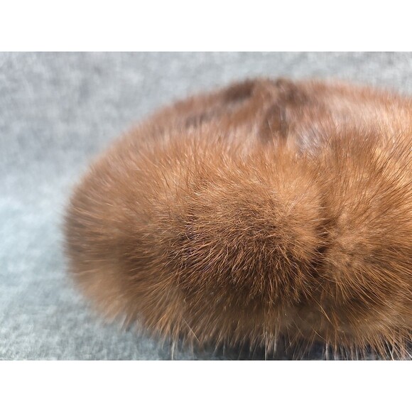 Vtg 1950-60s Real Mink Hat Fur Gimbels Brown Classy Dept Store Fashion - Picture 2 of 9